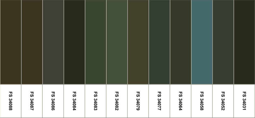 Federal Standard 595c Color Chart